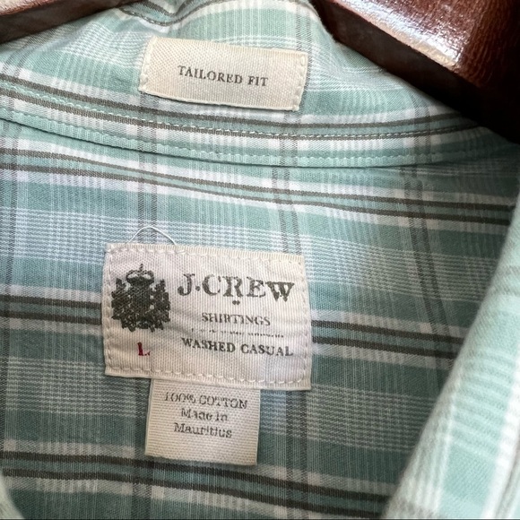 J Crew Shirt Shirtings Washed Casual Tailored Fit Men's Large Button Down Check - Picture 2 of 4